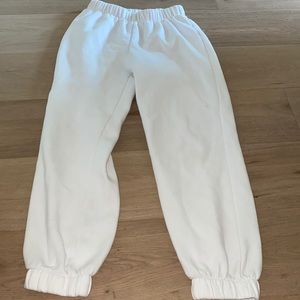 white sweatpants